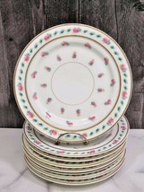 Set 8 T &amp; V Limoges France Hand Painted Roses w Gold Plates 8.75&quot; - £98.92 GBP