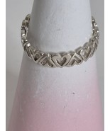 Vintage Heart Pattern Sterling Silver Band Ring Women&#39;s Size 8.5 - $365.18 MXN