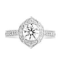 1.30 Carat Round Lab Grown Diamond Statement Ring 14K White Gold Women VVS-VS-FG - £834.83 GBP