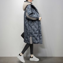 Um length new winter korean fashion white western style stitching thickened womens coat thumb200