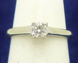 1/3ct Diamond Solitaire Engagement Ring REAL Solid 14K White Gold 2.8g Size 5.25 - £387.56 GBP