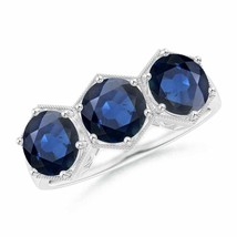 ANGARA Aeon Art Deco Three Stone Sapphire Hexagonal Engagement Ring - £1,957.25 GBP