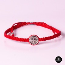Kavak Handmade Men&#39;s bracelet Red blood Braided Saint Benedict Pendant - £11.00 GBP