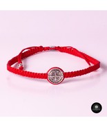 Kavak Handmade Men&#39;s bracelet Red blood Braided Saint Benedict Pendant - £10.98 GBP