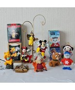 Vtg Disney Christmas Ornament Lot Mixed Bundle 9 Soft Plush Resin Hand C... - £20.44 GBP