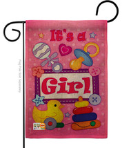 Baby Girl Burlap - Impressions Decorative Garden Flag G165068-DB - £18.02 GBP