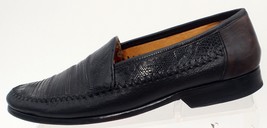 Mezlan Shoes Men Size 8 M Sebastian Black Lizard Skin Leather Slip On Spain - $49.49