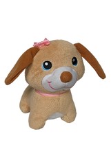 Vtech Care For Me Learning Carrier Tan Puppy Dog Plush Stuffed Animal 6&quot; - £15.57 GBP