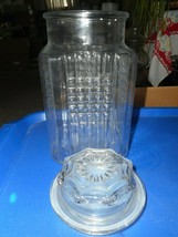 KOEZE&#39;S Vintage Collectible Glass CANISTER Jar 9&quot; Tall 4 3/4&quot; x 4 3/4&quot; 1990 NICE - £25.32 GBP