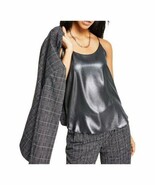 MSRP $49 Bar III Womens Metallic Scoop Neck Camisole Silver Size XS - $25.40 CAD
