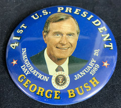 1989 George Bush Presidential Inauguration Button Pin Campaign KG - $11.88