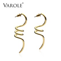 VAROLE Spiral Shapes Dangle Earrings Gold Color Earings 100% Copper Drop Earring - £18.67 GBP