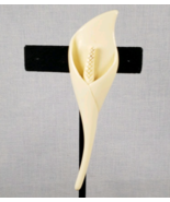 Vintage Celluloid Calla Lily Carved Flower Brooch Pin Cream White 4&quot; - €23,08 EUR