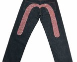 New VTG Evisu Jeans Mens 40x32 Blue Red Embroidered Selvedge Japanese De... - $274.95