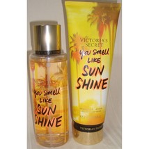 Victoria Secret YOU SMELL LIKE SUN SHINE 2 Piece SET Fragance Mist &amp; Lot... - $59.39