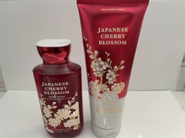 Bath &amp; Body works Japanese Cherry Blossom Body Wash 2 Piece Set 10 oz Full Size - £24.17 GBP