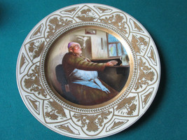 Smoking Drinking Monk (2) Gold Encrusted Rim Collector Plate 9 1/4&quot; [*#191] - £96.80 GBP