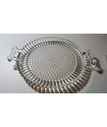 Vintage Hobnail 8&quot; Glass Plate with Handles, Clear - $13.00