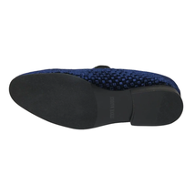 Men's Shoes Steve Madden Slip On Dress or Casual Velvet Lifted Navy Blue image 2