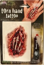 Fun World Zombie Torn Hand Tattoos ~ New ~ Realistic Wound For Zombie Wear - £3.25 GBP