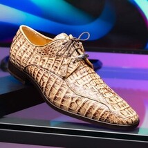 Apricena Genuine caiman Crocodile Dress Derby's Lace Up Rustic Orix image 10