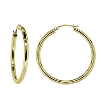 Classy Hoop Earrings 14K Yellow Gold - £131.26 GBP