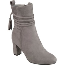 Journee Collection Women Mid Calf Booties Zuri Size US 7.5M Grey Faux Suede - £23.80 GBP