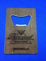 Thorogood Job Fitted Footwear Brown Woodgrain Laser Engraved Bottle Opener USA - £8.83 GBP