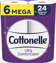Cottonelle Ultra ComfortCare Toilet Paper, 6 Mega Rolls, Soft Bath Tissue (6 Meg - £23.97 GBP