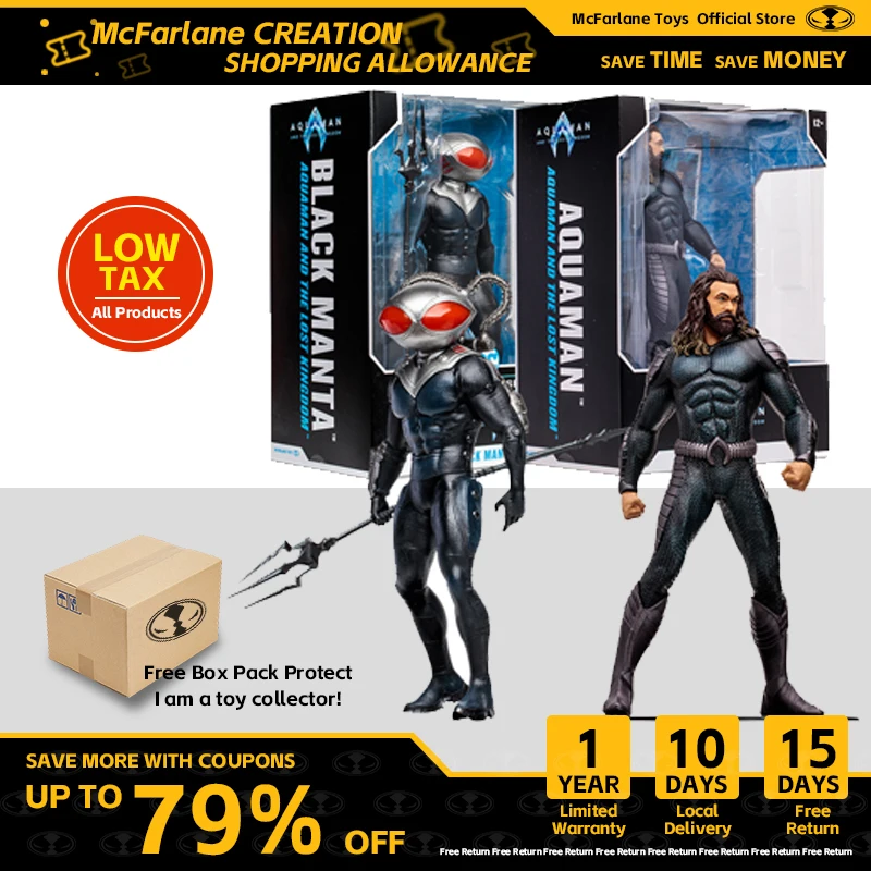 McFarlane Toys Aquaman &amp; Black Manta (Aquaman and the Lost Kingdom) Bundle (2) - £73.58 GBP+