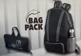 Troika NWT foldable compact black backpack sf6 - £43.42 GBP