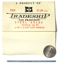 1pc Tradeship 1/24 1/32 Slot Car Threaded Steel Axles 3/32&quot;x2 3/4&quot; 3/56 Thread - £2.35 GBP