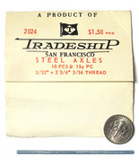 1pc TRADESHIP 1/24 1/32 Slot Car THREADED STEEL AXLES 3/32&quot;x2 3/4&quot;  3/56... - $56.92 MXN
