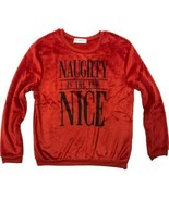 Naughty is The New Nice Christmas Juniors Minky Fleece Top Medium 7/9 Re... - $36.59 CAD