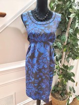 Simply Vera Women&#39;s Blue Polyester Round Neck Sleeveless Knee Length Dress 14 - £27.97 GBP