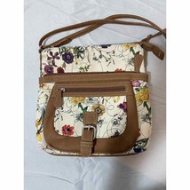 Multi Sac Flare Tan Floral Crossbody Bag Purse - £11.99 GBP