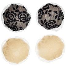 Lace Pasties Flower Floral Nipple Covers Self Adhesive Black or Nude BW2... - $17.99