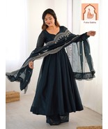 Black Heavy Embroidery Anarkali Suit with Dupatta - Designer Party Wear ... - $75.00