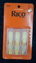 D&#39;Addario Rico Bb Clarinet Reeds 3.0 Strength 3 Count Pack - £4.78 GBP