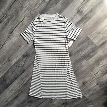 New NWT Time and Tru Women's 100% Cotton Black Soot Striped Seamed Midi ... - $11.86