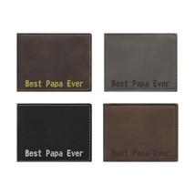 Grandpa Papa Gift Engraved Wallet Best Papa Ever - Leatherette - Fathers Day - £15.17 GBP