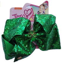 JoJo Siwa St. Patrick&#39;s Day Green Sequin Large Bow Shamrock - £11.95 GBP