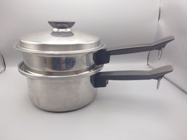 Seal O Matic 3 Ply Stainless Steel 18-8 Double Boiler Steamer W/ Lid Vin... - $508.73 MXN