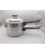 Seal O Matic 3 Ply Stainless Steel 18-8 Double Boiler Steamer W/ Lid Vin... - $36.64 CAD