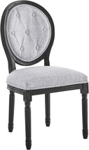 Modway Arise French Vintage Upholstered Fabric Dining Chair in Black Light Gray - £165.25 GBP