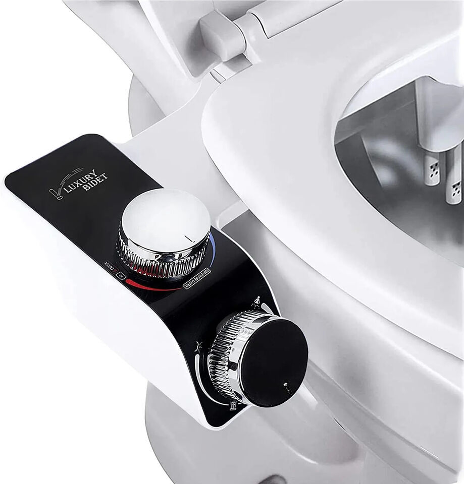 ANALIM Bidet for Toilet Seat, Non-Electric Bidet Hot & Cold Fresh Water Dual Noz
