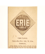 1895 Erie Railroad Lines Time Table Advertisement NJ Passaic Victorian F13K - $459.19 MXN
