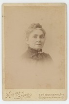 Antique Circa 1880s Cabinet Card Lovely Older Woman Hennepin Minneapolis, MN - £7.46 GBP