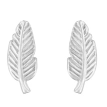 Everyday Beauty Sterling Silver Delicate Leaf Stud Earrings - £7.70 GBP