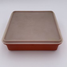 VTG Tupperware Square Container Paprika 514 Sheer Lid 515  Snack Store 9... - £10.06 GBP